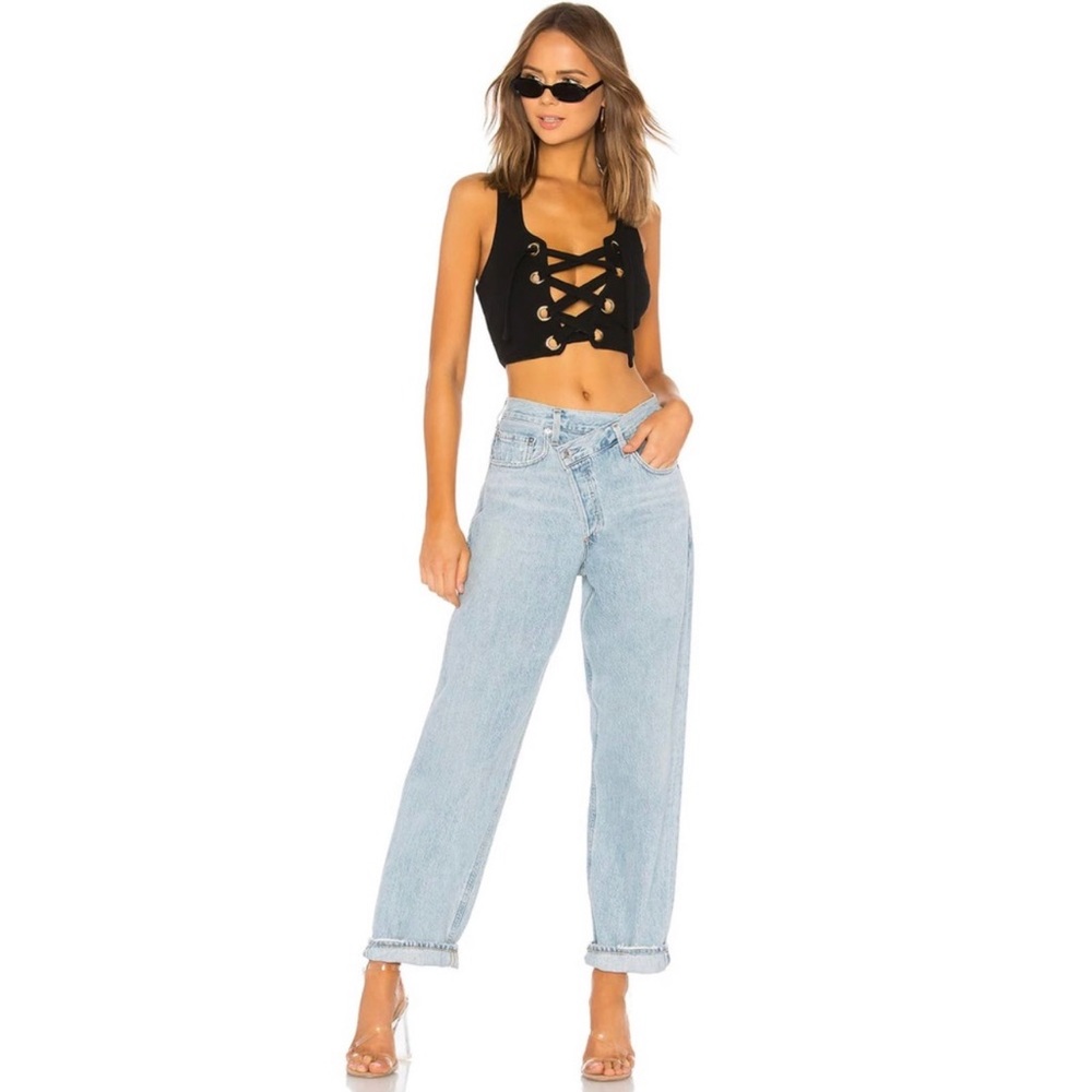 AGOLDE Criss Cross Upsized Jean Suburbia Wash 28 NWOT Small Flaw